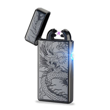 Cigar Cigarette Novelty Usb Rechargeable Electric Arc Lighters Personalized Cross Double Pulse Slim Lighter No Gas Smokeless
