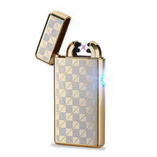 Cigar Cigarette Novelty Usb Rechargeable Electric Arc Lighters Personalized Cross Double Pulse Slim Lighter No Gas Smokeless