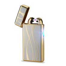 Cigar Cigarette Novelty Usb Rechargeable Electric Arc Lighters Personalized Cross Double Pulse Slim Lighter No Gas Smokeless