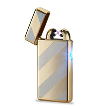 Cigar Cigarette Novelty Usb Rechargeable Electric Arc Lighters Personalized Cross Double Pulse Slim Lighter No Gas Smokeless