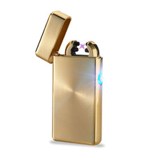 Cigar Cigarette Novelty Usb Rechargeable Electric Arc Lighters Personalized Cross Double Pulse Slim Lighter No Gas Smokeless