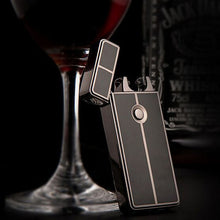Male gift Arc Lighters metal USB Rechargeable Flameless Electric Arc Windproof Cigar Cigarette Lighter