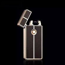 Male gift Arc Lighters metal USB Rechargeable Flameless Electric Arc Windproof Cigar Cigarette Lighter