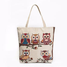 Xiniu bags Women Owl Printed Canvas Tote Casual Beach Bags Women Shopping Bag Handbags