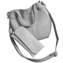 Xiniu 2 Pcs Women Bags Leather Litchi Stria Shoulder Bag+Clutch Wallet Ladies Phone Bag baobao portefeuille femme #LREW