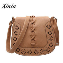 Xiniu Bags Women crossbody bag Hollow Out casual Black Brown Small Handbag Ladies solid PU shoulder bags