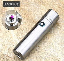 Noble cylinder LED Windproof Smoke lighter Cross Double Arc Lighter USB Pulse Cigar Lighters Electronic pipe cigarette lighters