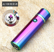 Noble cylinder LED Windproof Smoke lighter Cross Double Arc Lighter USB Pulse Cigar Lighters Electronic pipe cigarette lighters