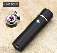 Noble cylinder LED Windproof Smoke lighter Cross Double Arc Lighter USB Pulse Cigar Lighters Electronic pipe cigarette lighters