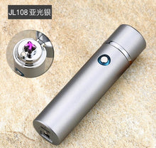 Noble cylinder LED Windproof Smoke lighter Cross Double Arc Lighter USB Pulse Cigar Lighters Electronic pipe cigarette lighters