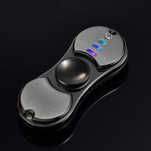 Fidget Finger Spinner Lighter With Flashing LED Light Metal spinner USB Cigar Lighter Hand Toys Gift For Adults #E