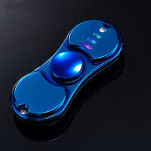 Fidget Finger Spinner Lighter With Flashing LED Light Metal spinner USB Cigar Lighter Hand Toys Gift For Adults #E