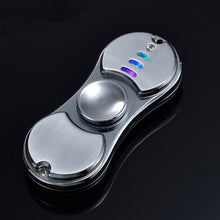 Fidget Finger Spinner Lighter With Flashing LED Light Metal spinner USB Cigar Lighter Hand Toys Gift For Adults #E