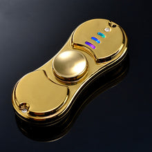 Fidget Finger Spinner Lighter With Flashing LED Light Metal spinner USB Cigar Lighter Hand Toys Gift For Adults #E