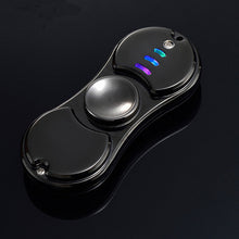 Fidget Finger Spinner Lighter With Flashing LED Light Metal spinner USB Cigar Lighter Hand Toys Gift For Adults #E