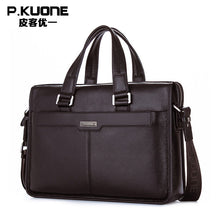 New Men's Handbag Genuine Leather Luxury Brand Men Business Briefcase Handbags Messenger Bags 14''/15.6'' Laptop Bag