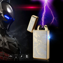 Cigar Cigarette Novelty Usb Rechargeable Electric Arc Lighters Personalized Cross Double Pulse Slim Lighter No Gas Smokeless